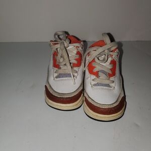 Baby Air Jordans White and Orange Sneakers
